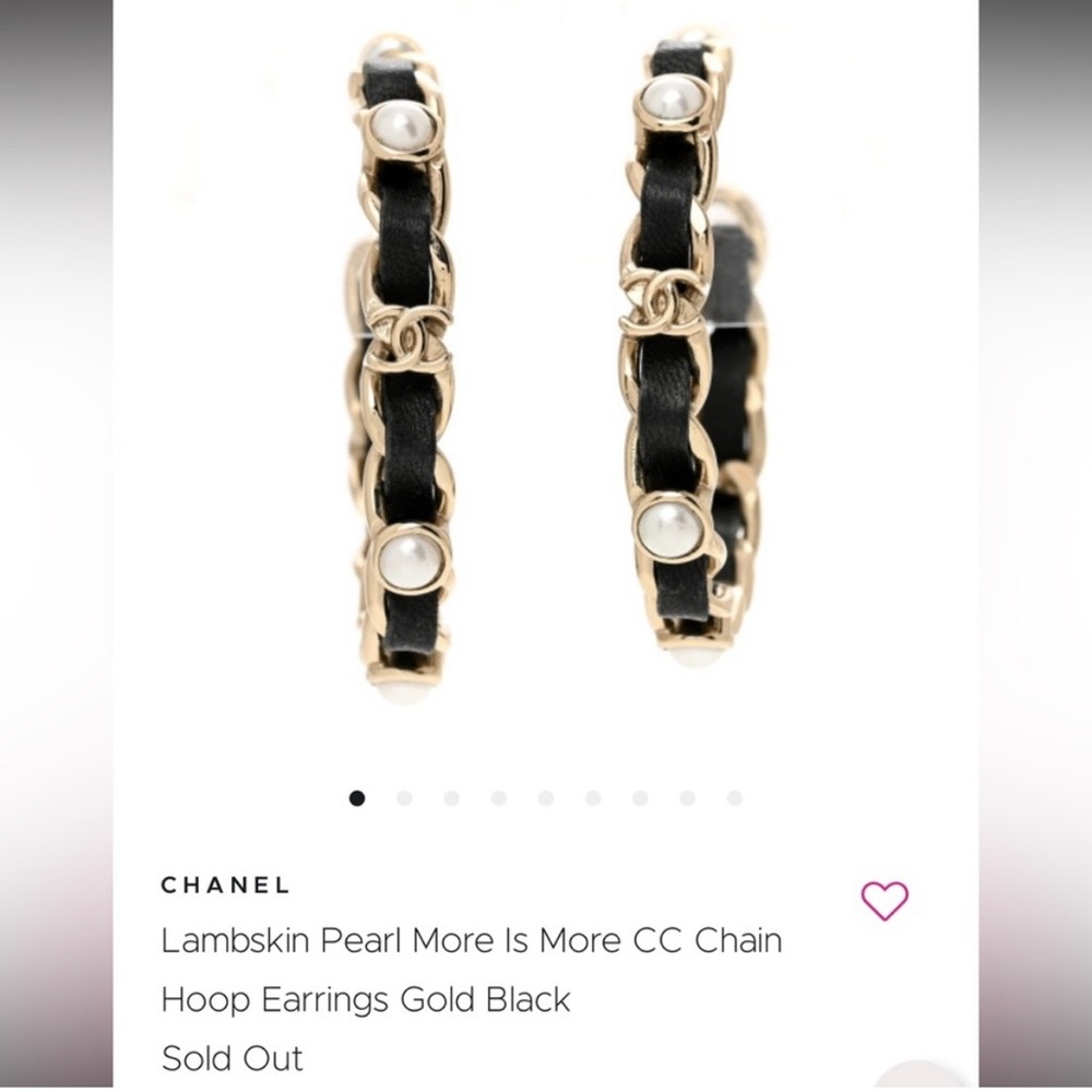 CHANEL Lambskin Faux Pearl More is More cc chain hoops - Picture 1 of 10